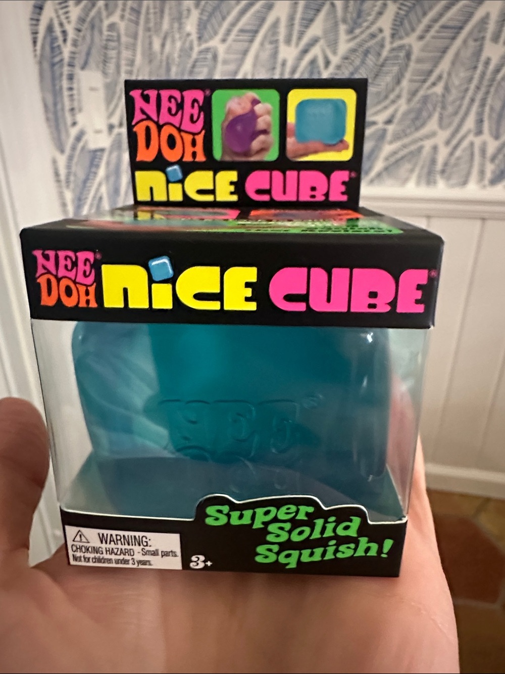 Schylling NeeDoh Nice Cube Super Solid Squish - Blue